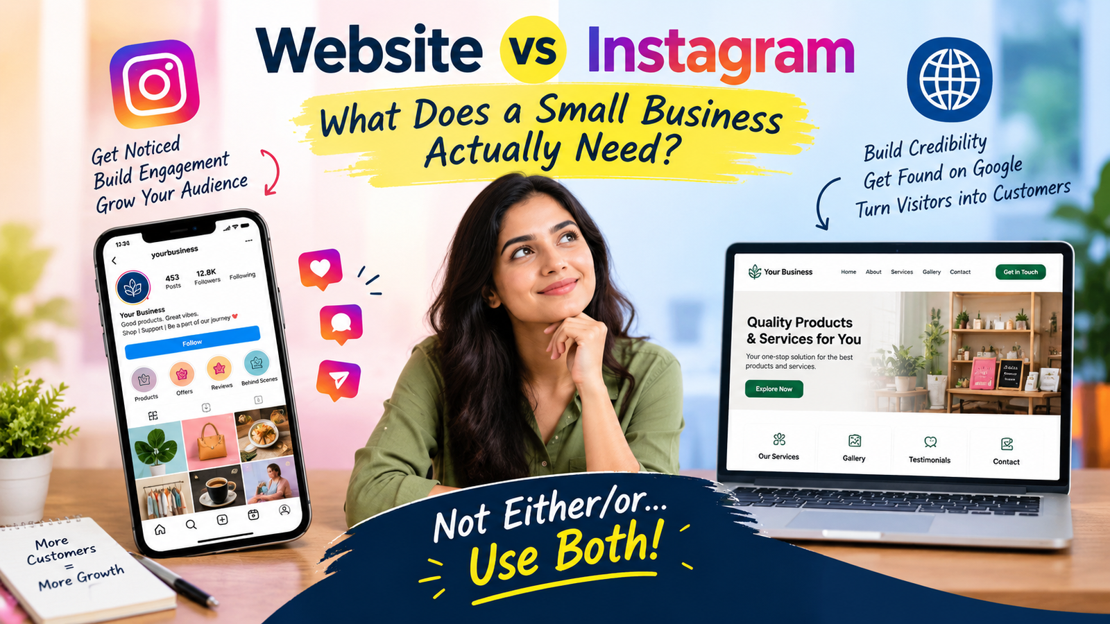 Website vs Instagram: What Does a Small Business Actually Need?
